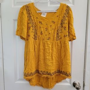 Knox Rose Yellow Peasant Blouse (3 for 25)
